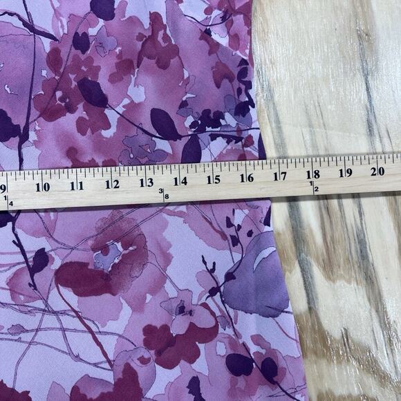 Vintage Ann Taylor Maxi Floral Dress Pink Size 8P Sheer Flowy Boho Feminine - Picture 14 of 16